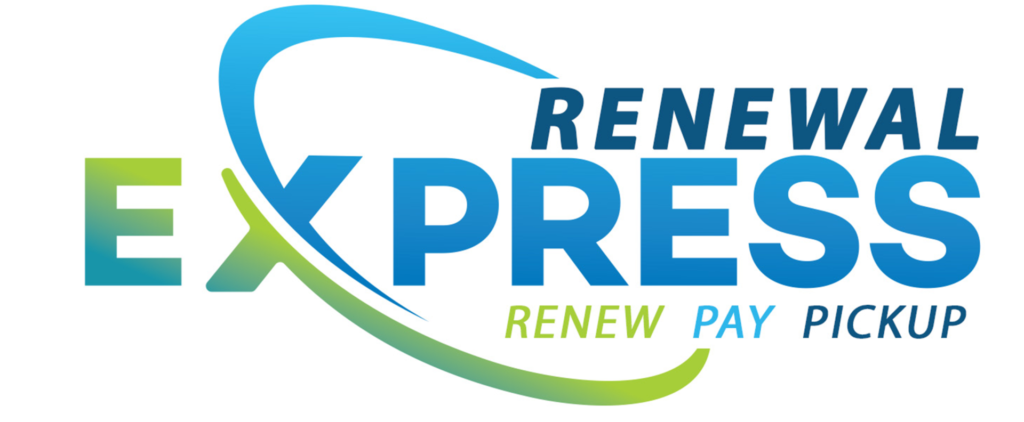 renew. pay. pickup the same day.